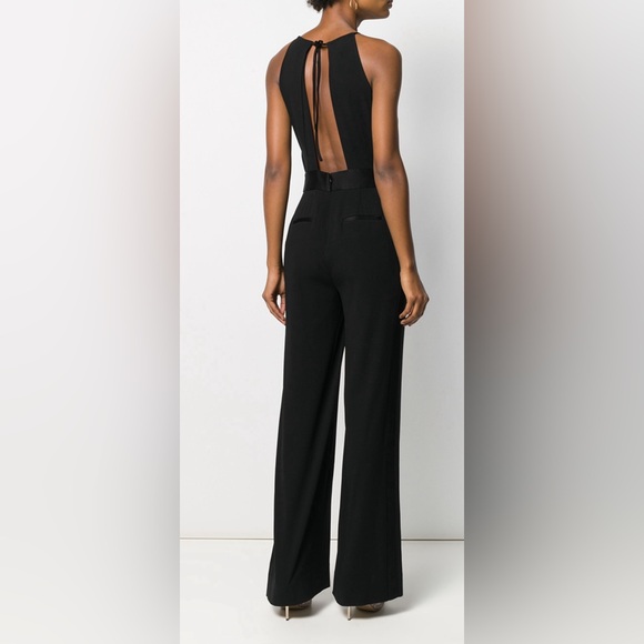 NWT- Black Diane Von Furstenberg Ireland wide-leg jumpsuit in black- size 4 - Picture 3 of 14